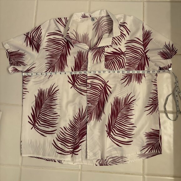 Misslook Other - Men's Misslook Casual Button Down Short Sleeved Shirt Palm Tree Fronds 3XL